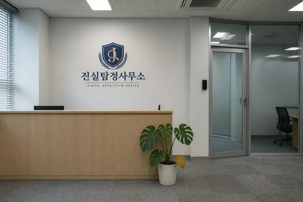 의자 두 개가 놓인 상담 테이블